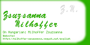 zsuzsanna milhoffer business card